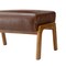 Mid-century Modern Leatherette Accent Stool with Walnut Rubberwood Legs